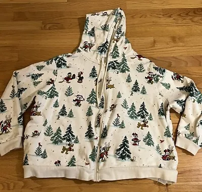 Buy Disney Parks Womens 2X Full Zip Hoodie Sweatshirt Jacket Mickey Christmas Tree • 52.10£