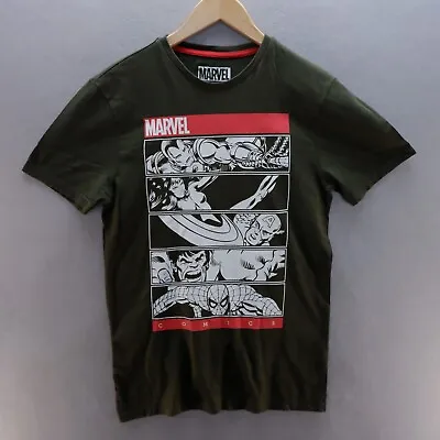 Buy Marvel Comics T Shirt Small Green Graphic Print Logo Movie Superheros Mens • 8.12£