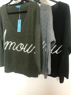 Buy New Billi  Amour  Soft Oversized Lagenlook Sweater Jumper Pullover Top 10 - 14 • 37.99£