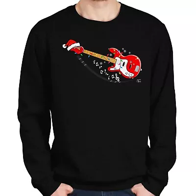 Buy 1Tee Mens Christmas Music - Red Guitar Sweatshirt Jumper • 19.99£