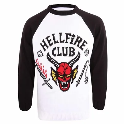 Buy Stranger Things Hellfire Club Knitted Christmas Jumper Large • 17.49£