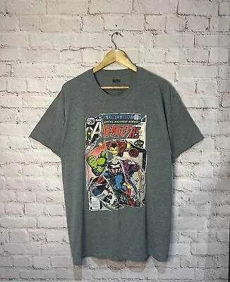 Buy Marvel Comics Colorful Graphic Print Grey Vintage Style T Shirt Size XL • 9.99£