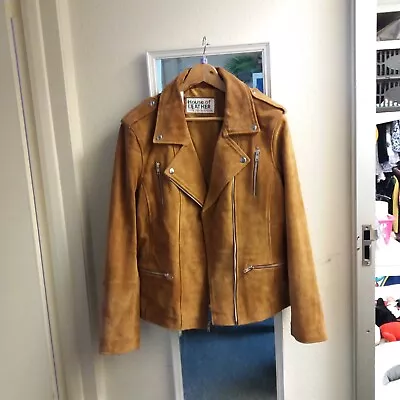 Buy House Of Leather Tan Suede Biker Jacket XL BNWT  (#H1/16) • 19.99£