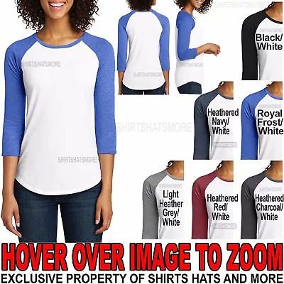 Buy Junior Ladies 3/4 Sleeve Raglan Baseball Softball T-Shirt XS-XL, 2XL, 3XL, 4XL • 14.17£