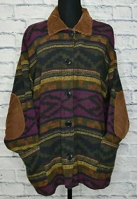 Buy Vintage Button Up Shirt Jacket Womens Large Aztec Southwestern Yellowstone  • 61.57£
