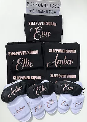 Buy Sleepover Squad T-Shirt Girls Pyjama PJ Slumber Party Tee Shirt Slippers Lot • 3.50£