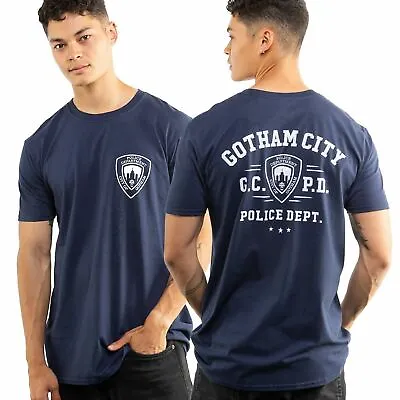 Buy Batman Mens T-shirt Gotham City Police Department Navy S-XXL DC Comics Official • 11.19£