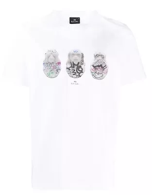 Buy Paul Smith Graffiti Monkey White T-shirt Size XL • 25£