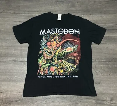Buy Gildan Mastodon ‘Once More Round The Sun’ Tour 2014 Rock T-Shirt Size L Black • 14.99£