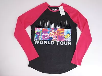 Buy Girls' Trolls 'World Tour' Long Sleeve Graphic T-Shirt - Gray/Pink X • 6.39£
