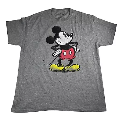 Buy Mickey Mouse Cartoon T-Shirt Mens Disney Graphic Print T-Shirt USA Size XL Grey • 11.95£