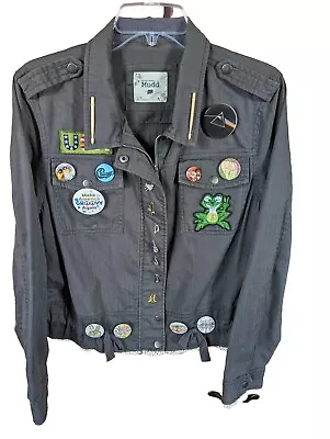 Buy Rock & Roll Concert Pin Button Music Charms Embellished Mudd Full Zip Jacket SEE • 27.70£