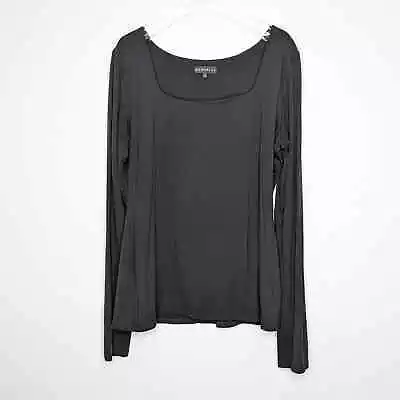 Buy Marcella Black Yvonne Top Long Sleeve Square Neck Stretch Double Layer Jersey • 47.29£