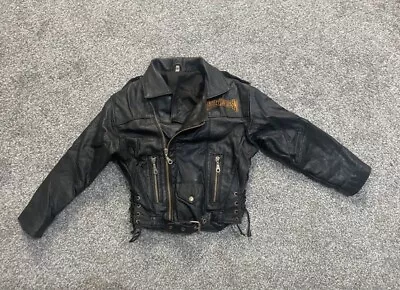 Buy Vintage Boys Leather Biker Jacket - Harley Davidson  • 35£