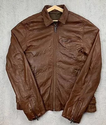 Buy Nudie Jeans   ERVIN 50S    Men's Buffalo Leather Jacket Brown Size M Medium • 159.21£