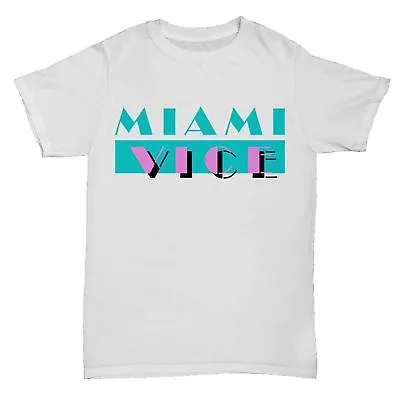 Buy MIAMI VICE CLASSIC LOGO Film Movie World Cup Tv Show Mens 90S Birthday T Shirt • 5.99£
