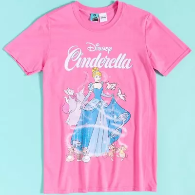 Buy Official Disney Cinderella Pink T-Shirt : S,M,L,XL,XXL • 19.99£