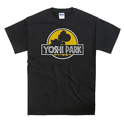 Buy Yoshi Park Jurassic Movie Dinosaur T-Rex Parody T-Shirt (Yellow Logo) • 12.95£
