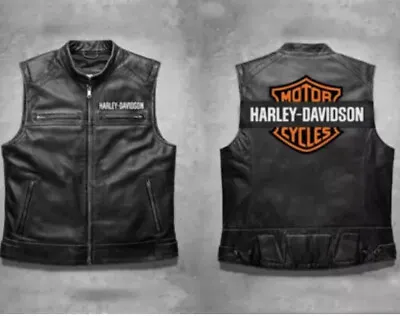 Buy Men’s Harly Davidson Cafe Racer Cowhide Premium Leather Motorcycle Vest • 68.07£
