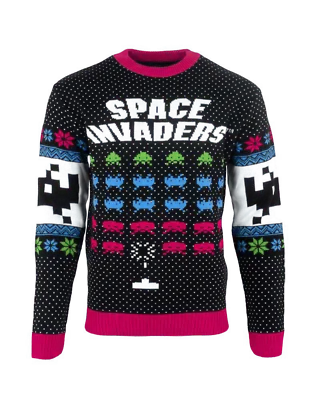 Buy Unisex XS Gaming Christmas Jumper Space Invaders Retro Arcade Video Game  • 24.99£
