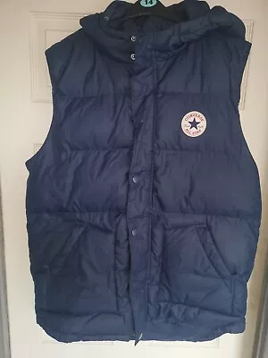 Buy Mens Converse Hooded Gilet XL! Thick And Padded • 24.99£