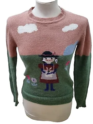 Buy UK8 S Knitted Happy Plaits Girl Jumper Sweater Pullover Winter Warmer Top SALE • 8.50£