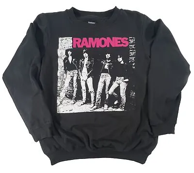 Buy Official Ramones Black Sweatshirt Pink Lettering, Youth XL Women’s Small • 16.06£
