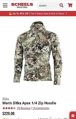 Buy Sitka Apex Hoody - Subalpine-Large; New In Plastic!! Free Shipping! • 170.98£