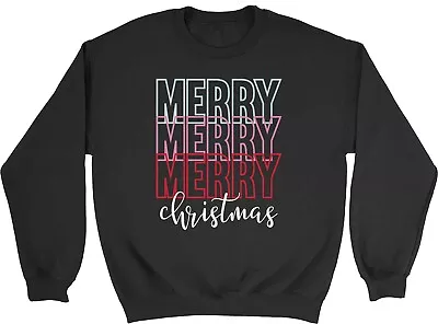 Buy Merry Merry Merry Christmas Xmas Mens Womens Sweatshirt Jumper Gift • 15.99£