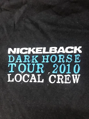 Buy Vintage T Shirt - Nickelback Dark Horse Tour Local Crew Black Blue 2010 Concert • 33.05£