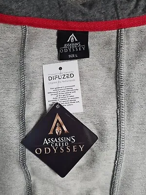 Buy Assassins Creed Odyssey Apocalyptic Warrior Throw Over L Grey Hoodie - Brand New • 48£