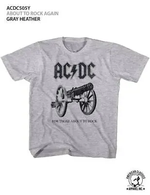 Buy AC/DC About To Rock Again Gray Heather Children's T-Shirt • 19.36£