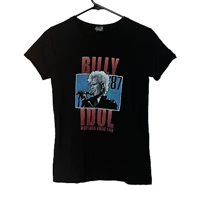 Buy BILLY IDOL Whiplash Smile Tour 1987 Women's T-Shirt Graphic Black 2018 Size SM • 12.18£