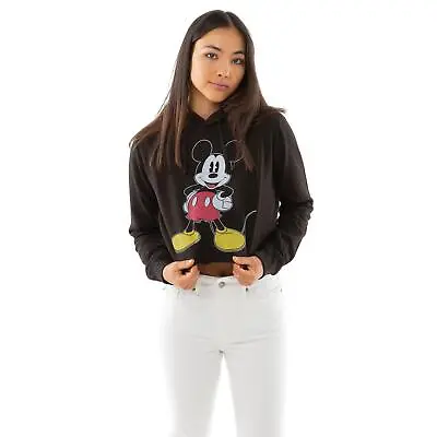 Buy Disney Womens Cropped Hoodie Mickey Mouse Classic S-XL Official • 22.49£