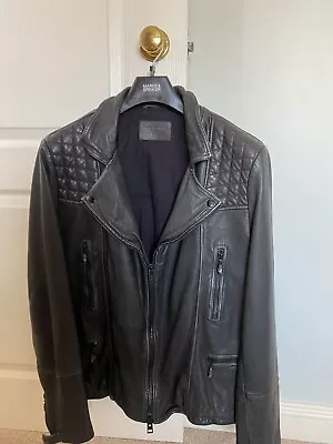 Buy Brand New All Saints Black  Men Leather Jacket Large • 180£