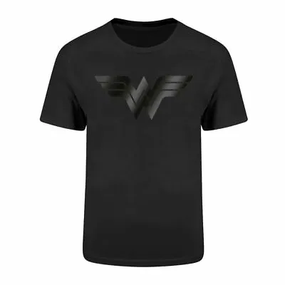 Buy Wonder Woman Foil Logo Black Crew Neck T-Shirt • 9.95£