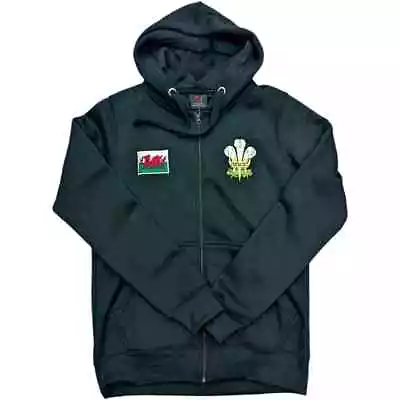 Buy Mens Cymru Wales Welsh Hoody Hoodie Jacket Full Zip Black Red • 22.99£