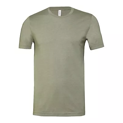 Buy Mens Plain Short Sleeve T-Shirt Heather Cotton Crew Neck Casual Top Bella Canvas • 8.23£