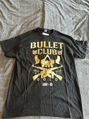 Buy Limited Edition AEW X NJPW - Bullet Club Gold Chrome Tshirt Brand New Large • 9.99£