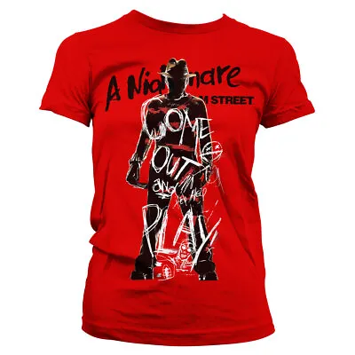 Buy Nightmare On Elm Street Come Out Girly Shirt Women Official License • 30.91£