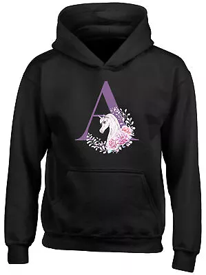 Buy Initials Unicorn Animal - A Childrens Kids Hooded Top Hoodie Boys Girls Gift • 13.99£