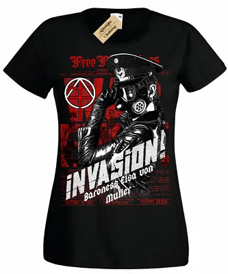 Buy Baroness T-Shirt Invasion Goth Gothic Gas Mask Dominatrix Womens Ladies • 11.95£