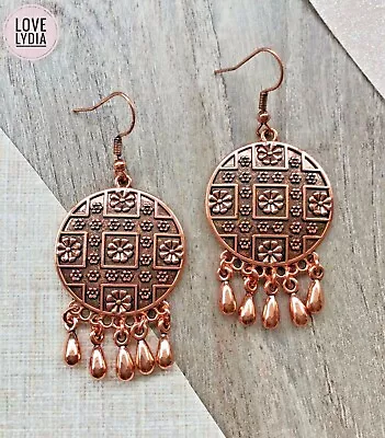 Buy NEW Copper Bronze Colour Viking Ancient Style Bohemian Boho Hippy Drop Earrings • 12.99£