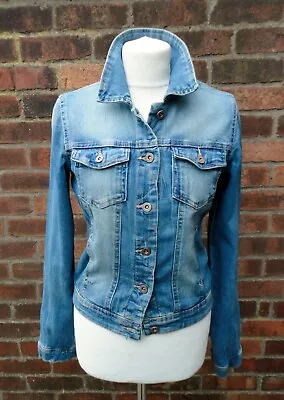 Buy Vintage Ladies Stretch Denim Jacket By Only. Mid Blue. 36  Bust.  • 8£