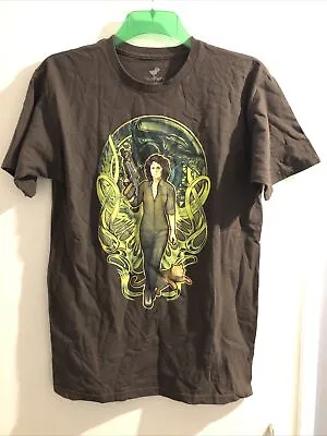 Buy Teefury Alien Ripley Graphic Print T Shirt Giger Sci Fi Size M Brown • 8£