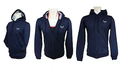 Buy Mens Hoodies Zip Up Hooded Fleece Zipper Top Plain Jacket Coat Warm Jumper Navy • 10.99£