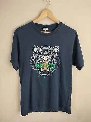 Buy Kenzo Graphic Print Navy Short Sleeve Mens T Shirt Size Large Tiger Print • 3.20£
