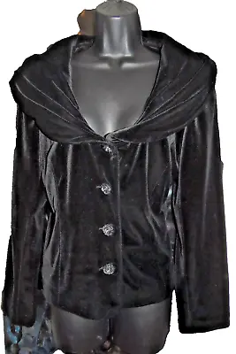 Buy 💕DAVID EMANUEL Designer Ruched Shawl Collar Jacket Glam ~ Black ~ UK16 EU44💕 • 15£