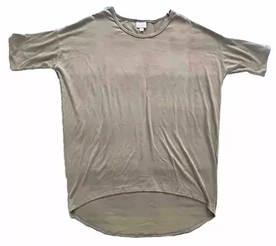 Buy (C) LuLaRoe IRMA Size Medium Solid Olive Short Sleeve T-Shirt  Pullover Tunic • 14.47£