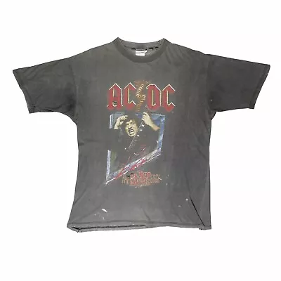 Buy Vintage 1990 ACDC World Tour Thrashed Faded T-Shirt - Size L • 250£
